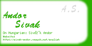 andor sivak business card